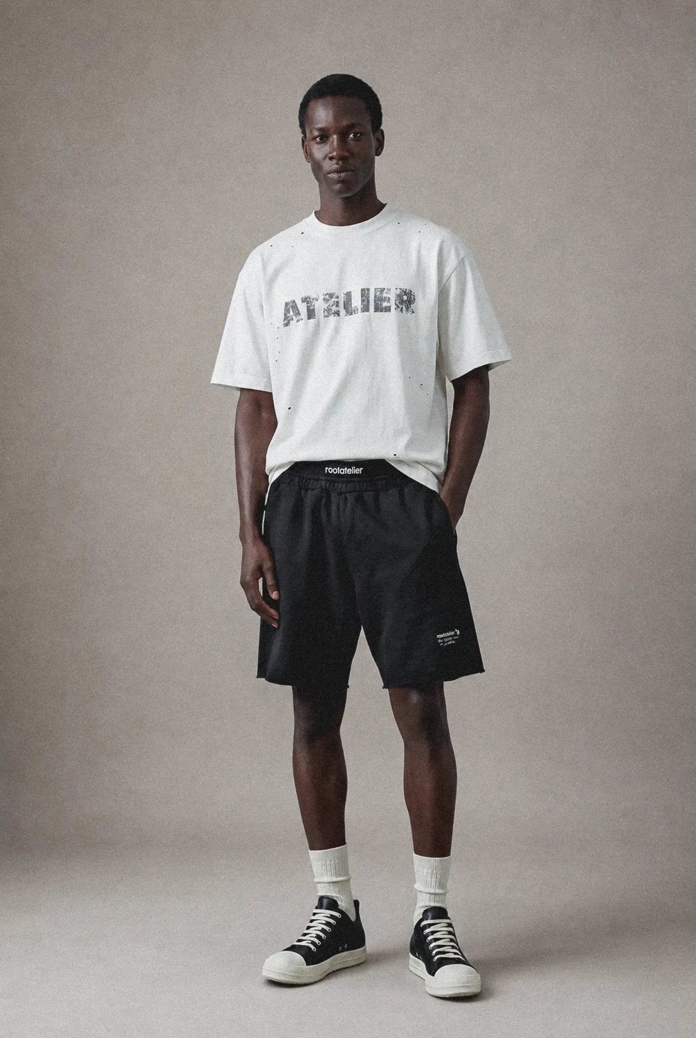 RA Market Black Sweatshorts - rootatelier™